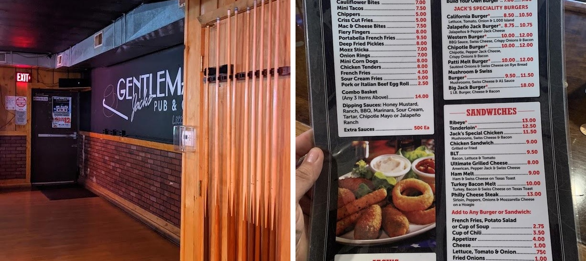 Gentleman Jack's Pub and Grill Menu